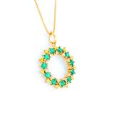 22KT YELLOW GOLD STONE STUDDED PENDANT (PE0001621)