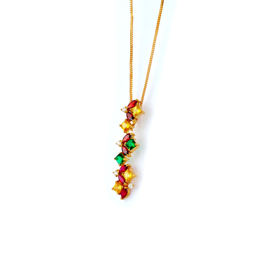 22KT YELLOW GOLD STONE STUDDED PENDANT (PE0001629)