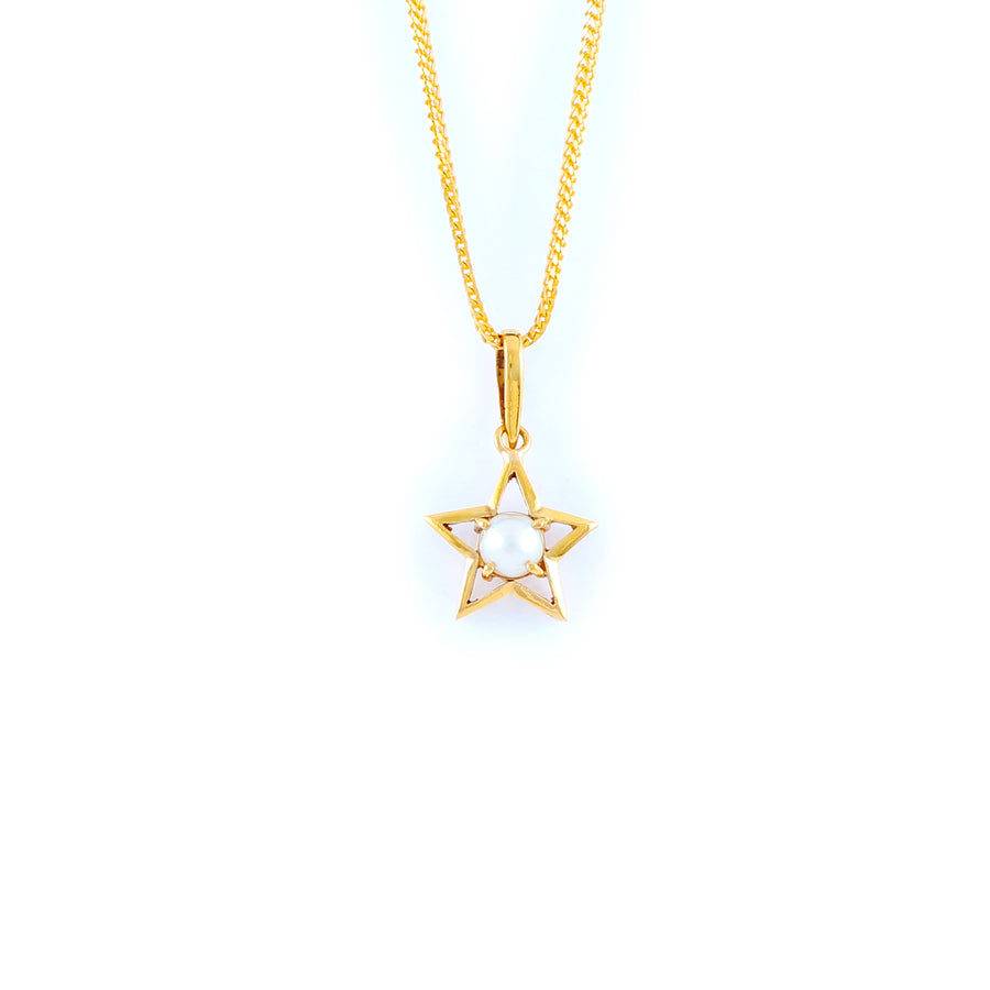 22KT YELLOW GOLD STONE STUDDED PENDANT (PE0001642)