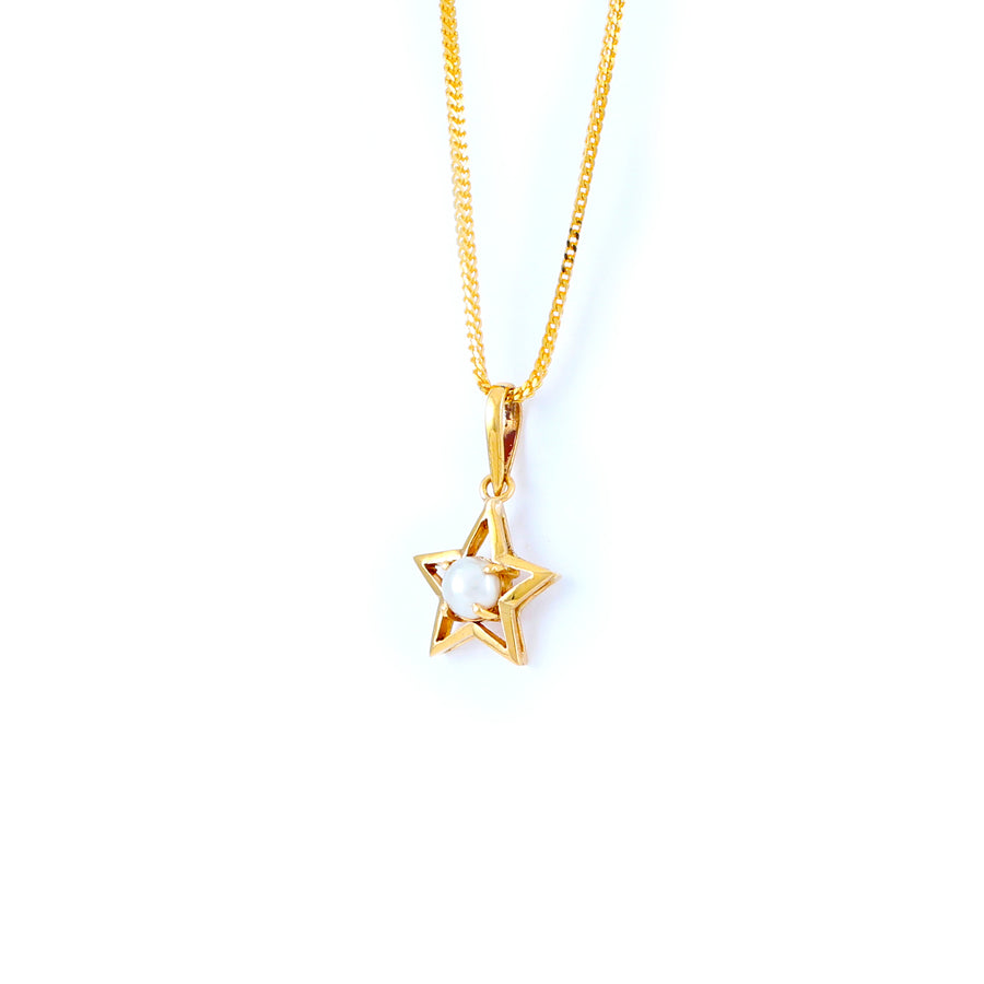 22KT YELLOW GOLD STONE STUDDED PENDANT (PE0001642)