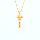 22KT YELLOW GOLD STONE STUDDED PENDANT (PE0001670)