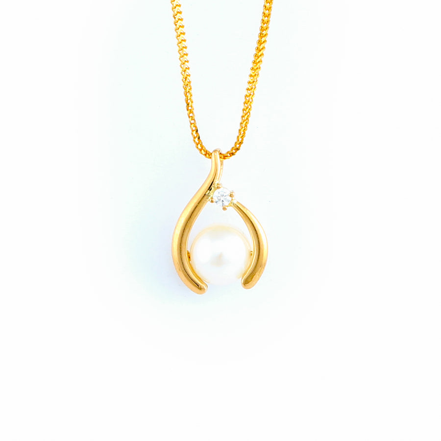22KT YELLOW GOLD PEARL PENDANT (PE0001673)