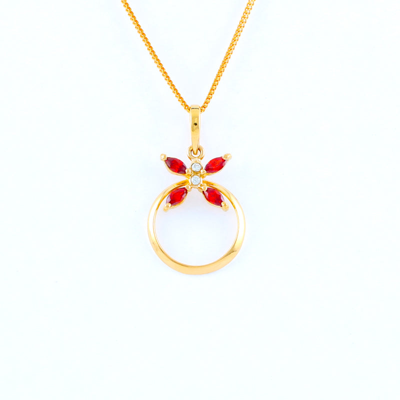 22KT YELLOW GOLD STONE STUDDED LADIES PENDANT (PE0001679)