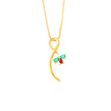 22KT YELLOW GOLD STONE STUDDED LADIES PENDANT (PE0001680)