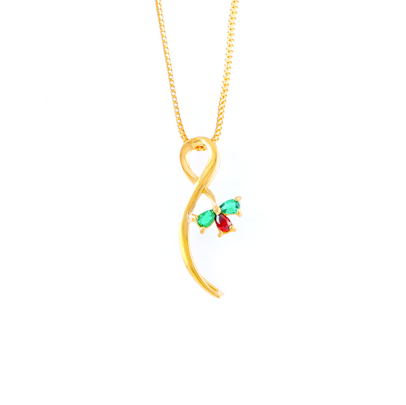 22KT YELLOW GOLD STONE STUDDED LADIES PENDANT (PE0001680)