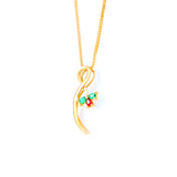 22KT YELLOW GOLD STONE STUDDED LADIES PENDANT (PE0001680)