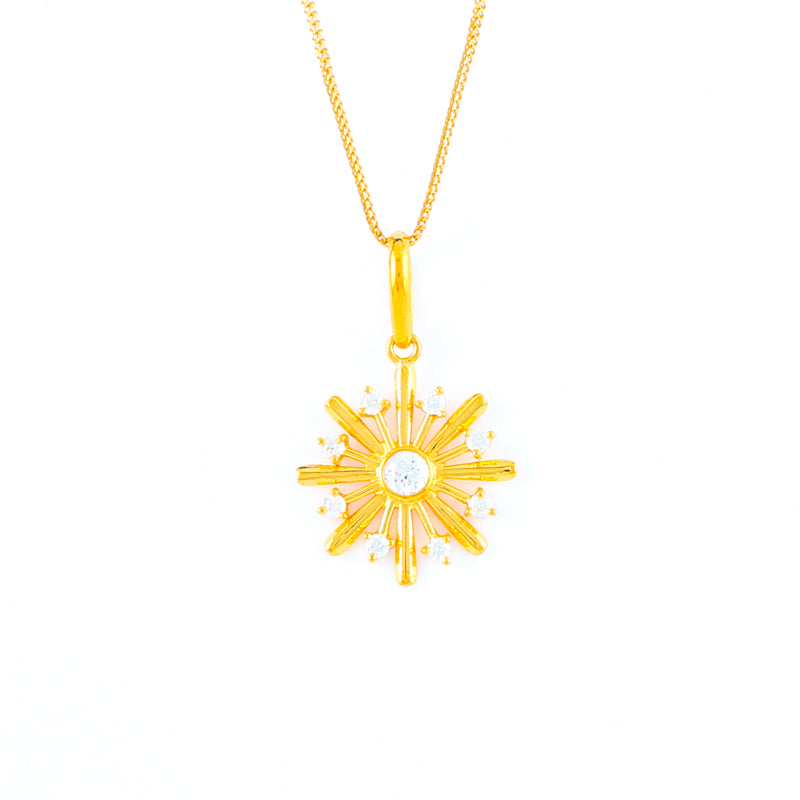 22KT YELLOW GOLD STONE STUDDED LADIES PENDANT (PE0001681)