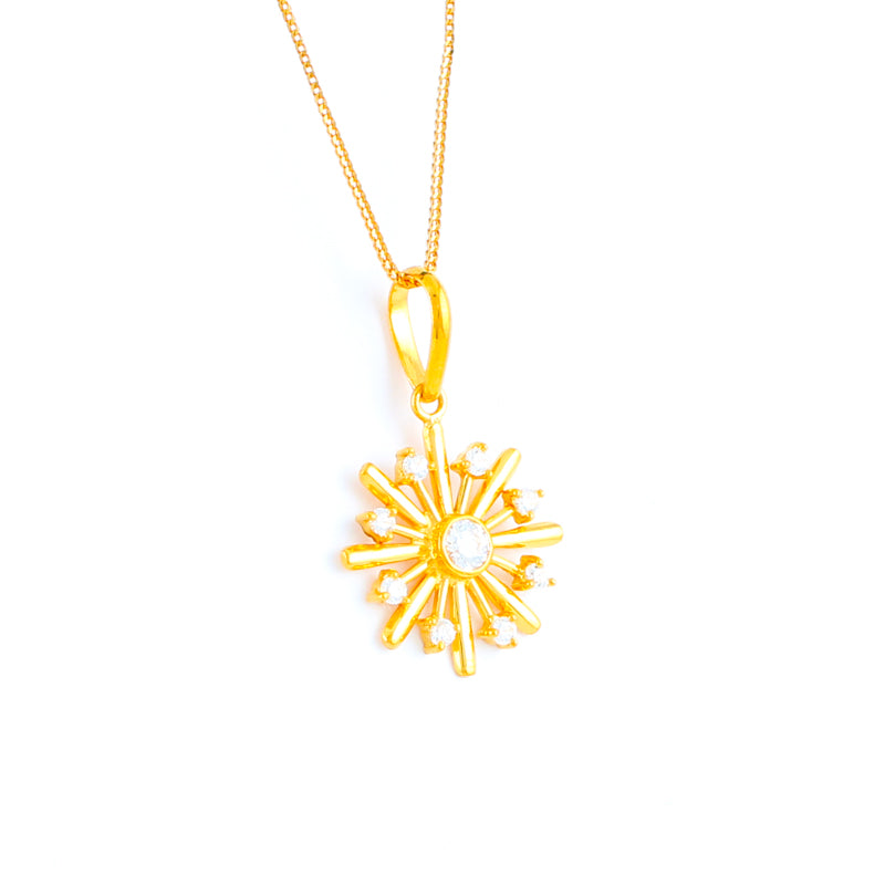22KT YELLOW GOLD STONE STUDDED LADIES PENDANT (PE0001681)