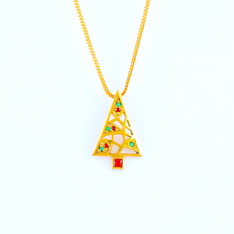 22KT YELLOW GOLD STONE STUDDED LADIES PENDANT (PE0001683)
