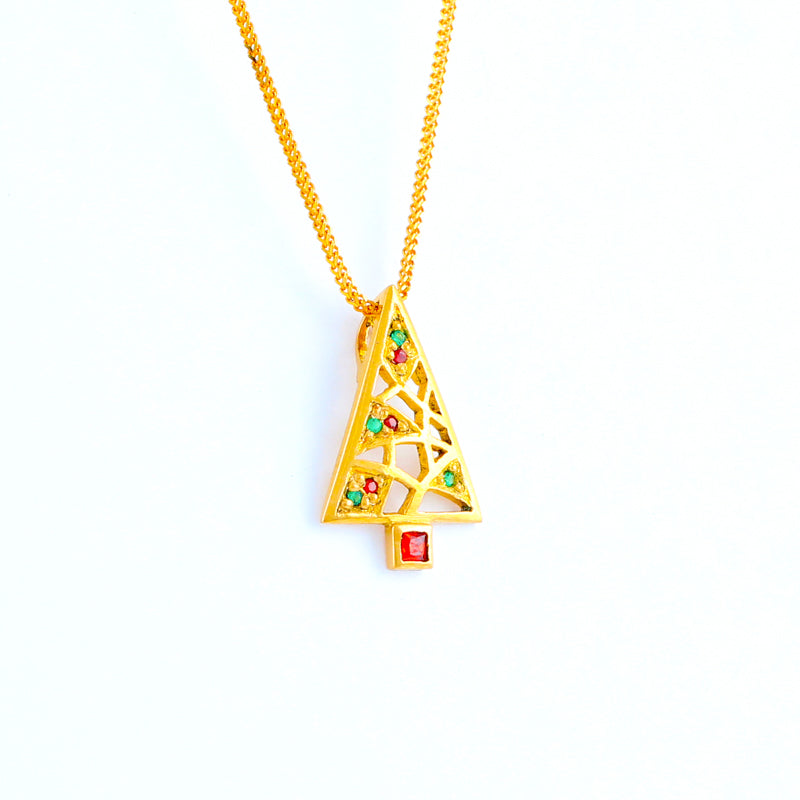 22KT YELLOW GOLD STONE STUDDED LADIES PENDANT (PE0001683)