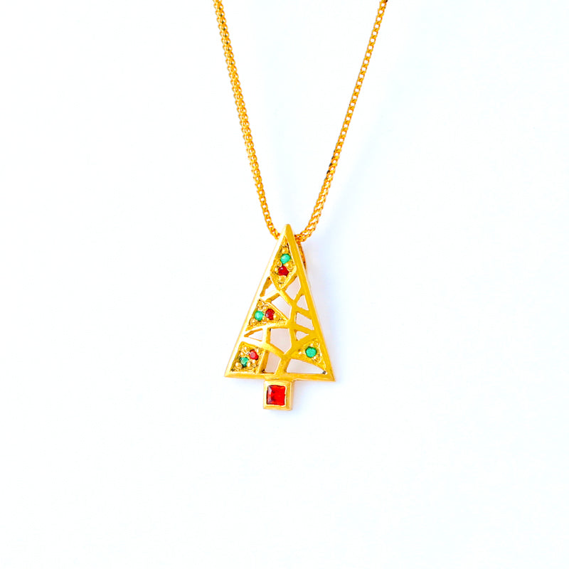 22KT YELLOW GOLD STONE STUDDED LADIES PENDANT (PE0001683)