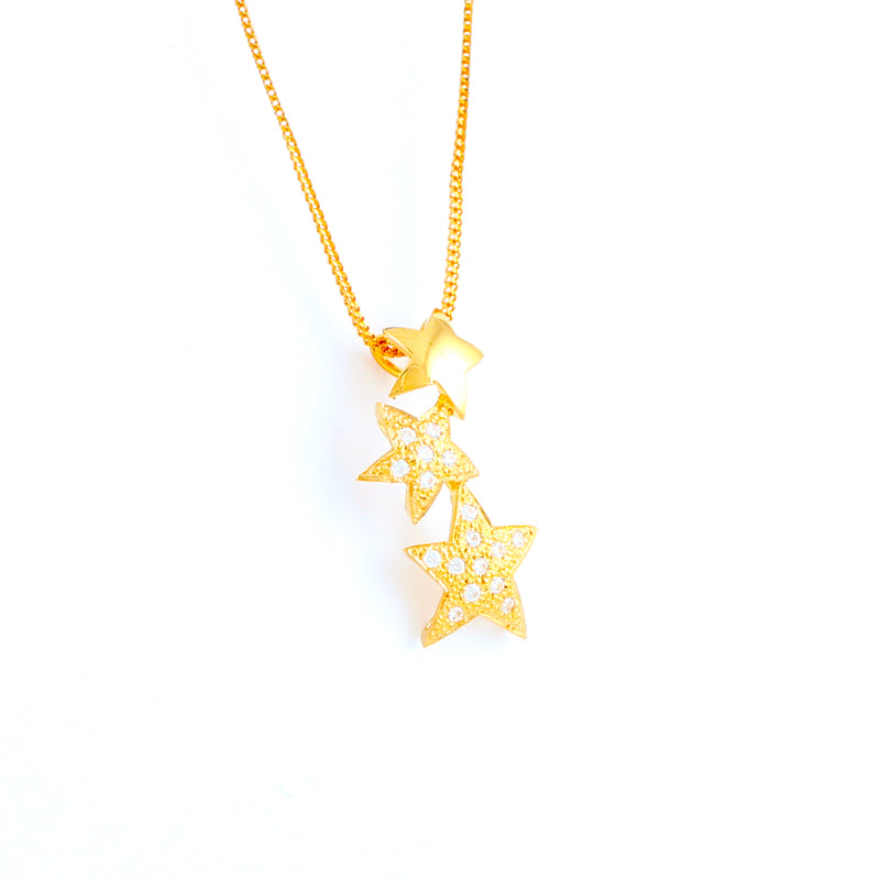 22KT YELLOW GOLD STONE STUDDED PENDANT (PE0001690)