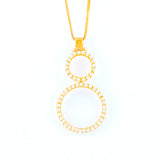 22KT YELLOW GOLD STONE STUDDED PENDANT (PE0001692)