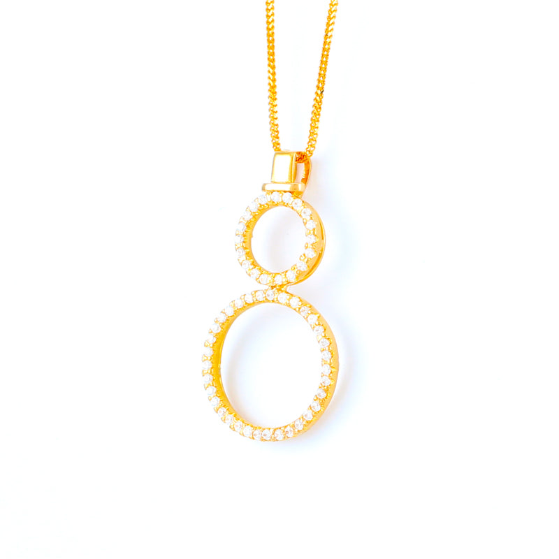 22KT YELLOW GOLD STONE STUDDED PENDANT (PE0001692)