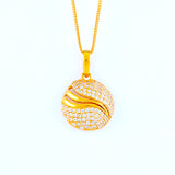 22KT YELLOW GOLD STONE STUDDED PENDANT (PE0001694)