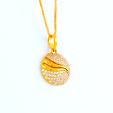 22KT YELLOW GOLD STONE STUDDED PENDANT (PE0001694)