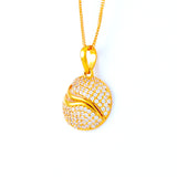 22KT YELLOW GOLD STONE STUDDED PENDANT (PE0001694)