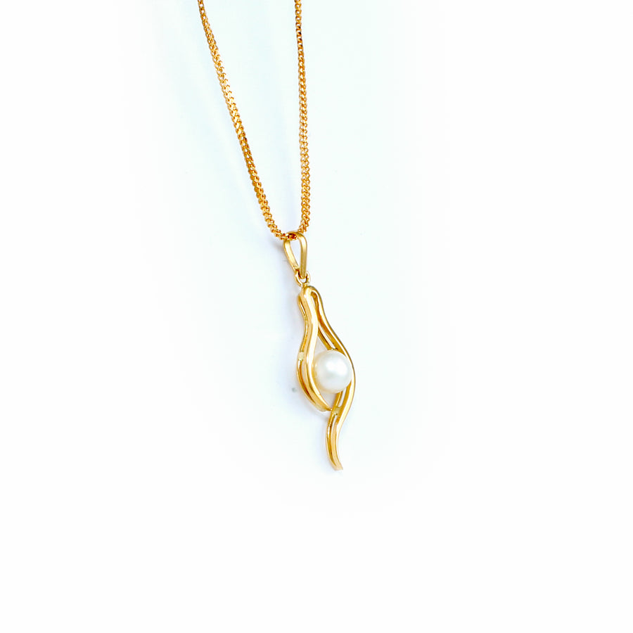 22KT YELLOW GOLD PEARL PENDANT (PE0001708)