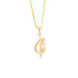 22KT YELLOW GOLD STONE STUDDED PENDANT (PE0001715)