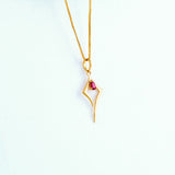 22KT YELLOW GOLD STONE STUDDED PENDANT (PE0001732)