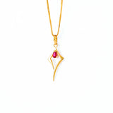 22KT YELLOW GOLD STONE STUDDED PENDANT (PE0001732)