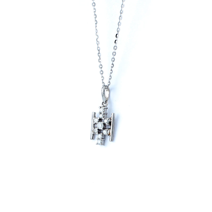 18KT WHITE GOLD DIAMOND PENDANT (PE0001747)