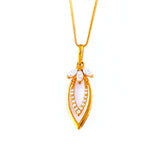 22KT YELLOW GOLD STONE STUDDED PENDANT (PE0001758)