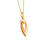 22KT YELLOW GOLD STONE STUDDED PENDANT (PE0001758)