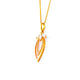 22KT YELLOW GOLD STONE STUDDED PENDANT (PE0001758)