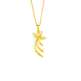 22KT YELLOW GOLD STONE STUDDED PENDANT (PE0001759)