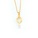 22KT YELLOW GOLD STONE STUDDED PENDANT (PE0001764)
