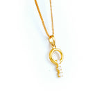 22KT YELLOW GOLD STONE STUDDED PENDANT (PE0001764)