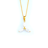 22KT YELLOW GOLD STONE STUDDED PENDANT (PE0001773)