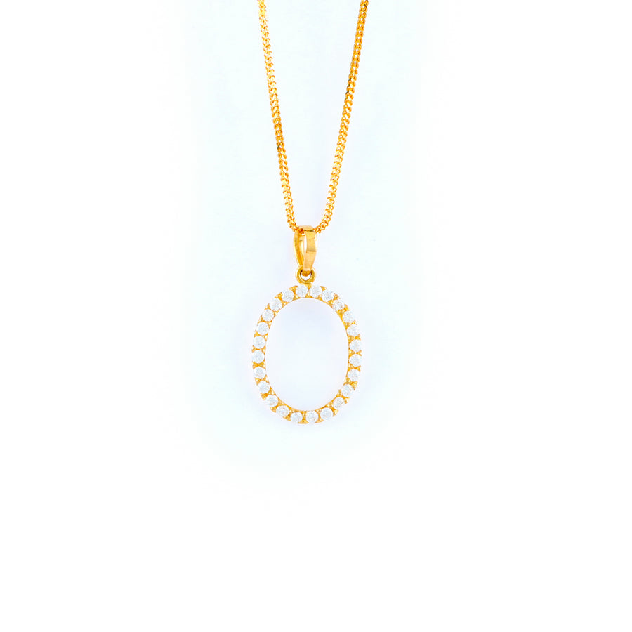 22KT YELLOW GOLD STONE STUDDED PENDANT (PE0001779)