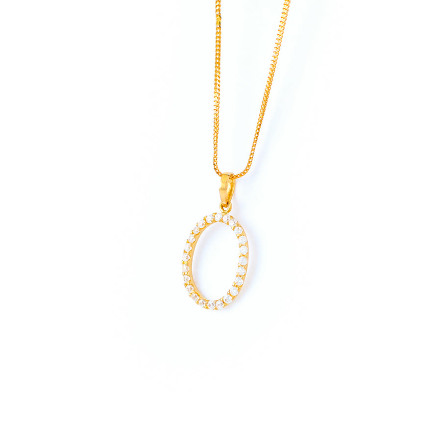 22KT YELLOW GOLD STONE STUDDED PENDANT (PE0001779)