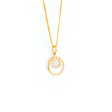 22KT YELLOW GOLD STONE STUDDED PENDANT (PE0001781)