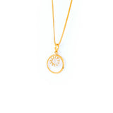22KT YELLOW GOLD STONE STUDDED PENDANT (PE0001781)
