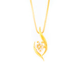22KT YELLOW GOLD STONE STUDDED PENDANT (PE0001782)