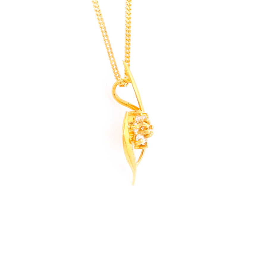 22KT YELLOW GOLD STONE STUDDED PENDANT (PE0001782)