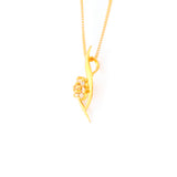 22KT YELLOW GOLD STONE STUDDED PENDANT (PE0001782)