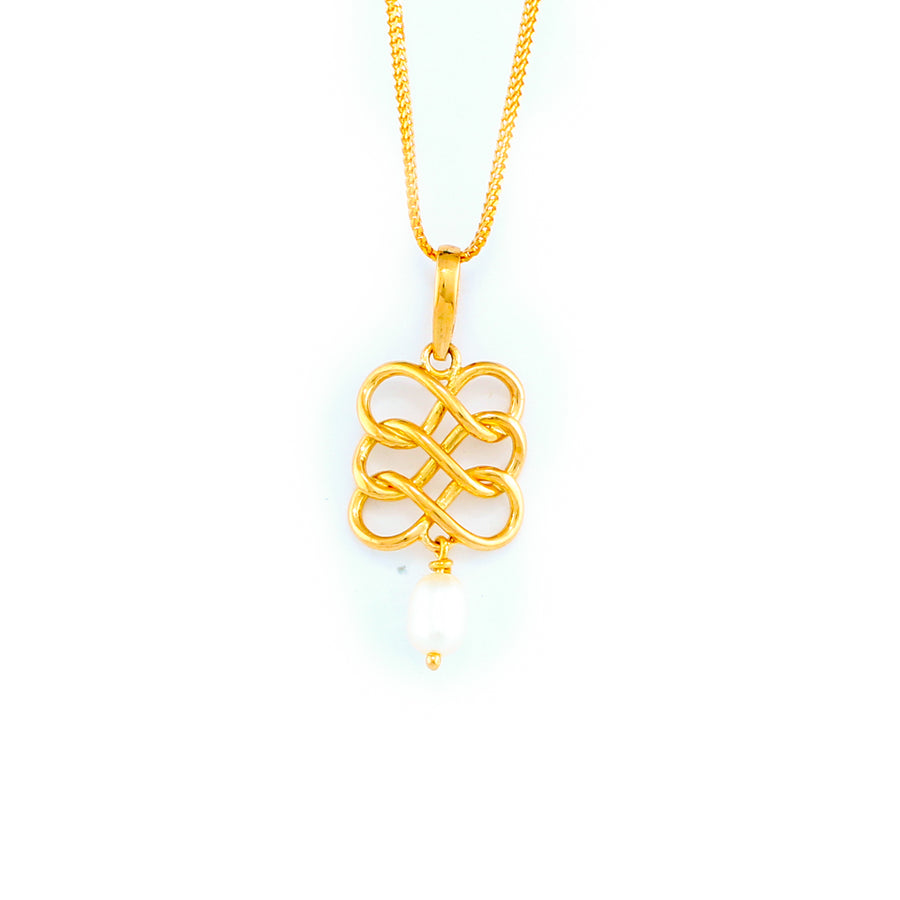 22KT YELLOW GOLD STONE STUDDED PENDANT (PE0001794)