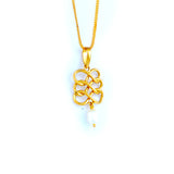 22KT YELLOW GOLD STONE STUDDED PENDANT (PE0001794)