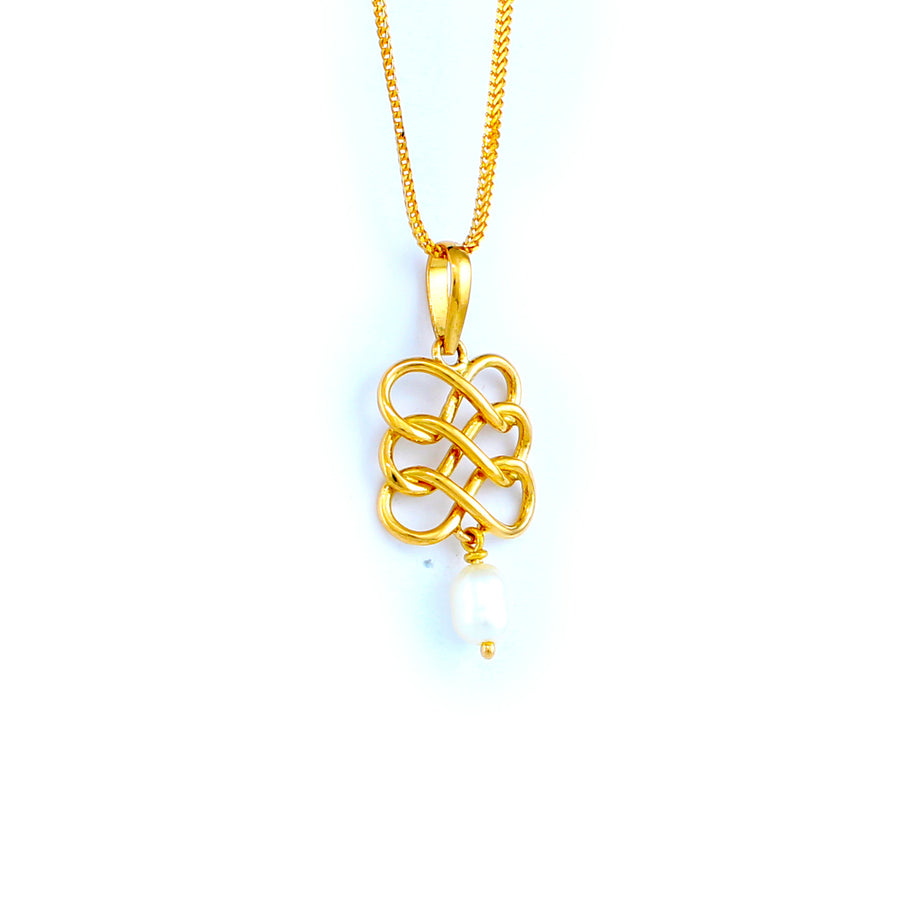 22KT YELLOW GOLD STONE STUDDED PENDANT (PE0001794)