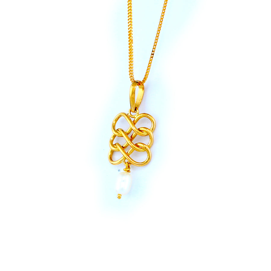 22KT YELLOW GOLD STONE STUDDED PENDANT (PE0001794)