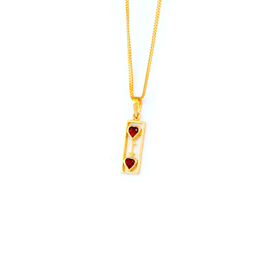 22KT YELLOW GOLD STONE STUDDED PENDANT (PE0001799)