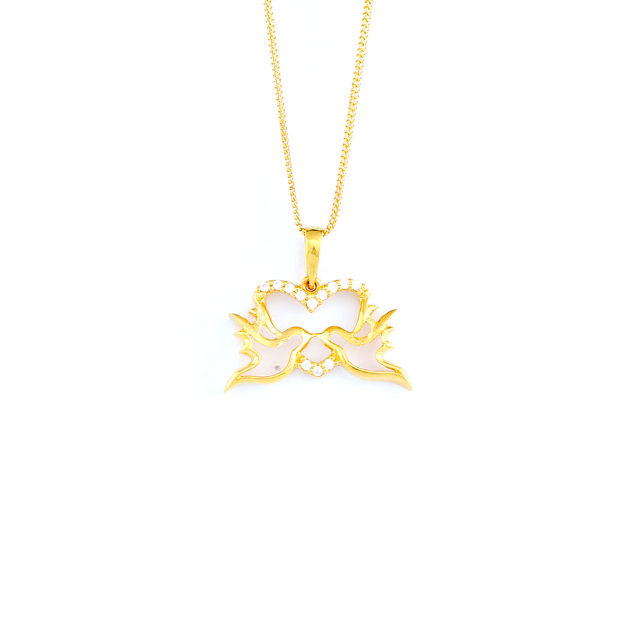 22KT YELLOW GOLD STONE STUDDED PENDANT (PE0001804)