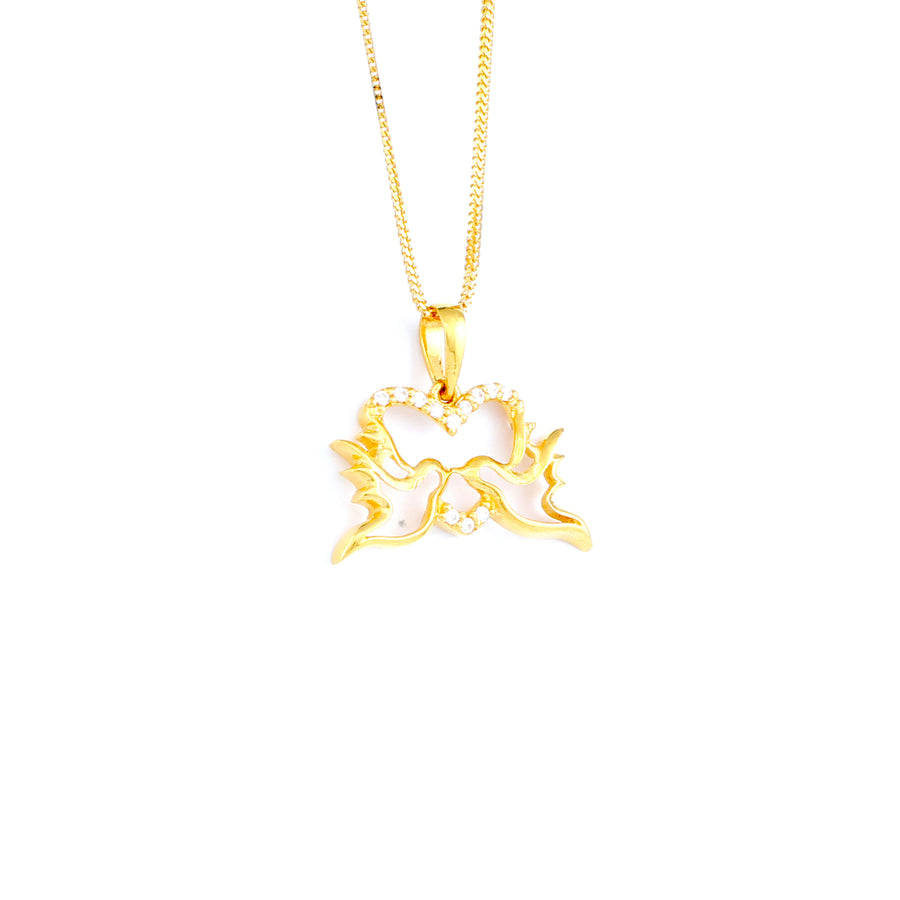 22KT YELLOW GOLD STONE STUDDED PENDANT (PE0001804)
