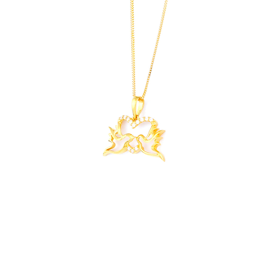 22KT YELLOW GOLD STONE STUDDED PENDANT (PE0001804)