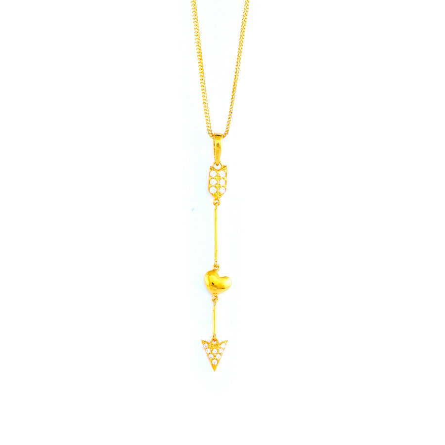 22KT YELLOW GOLD STONE STUDDED PENDANT (PE0001805)