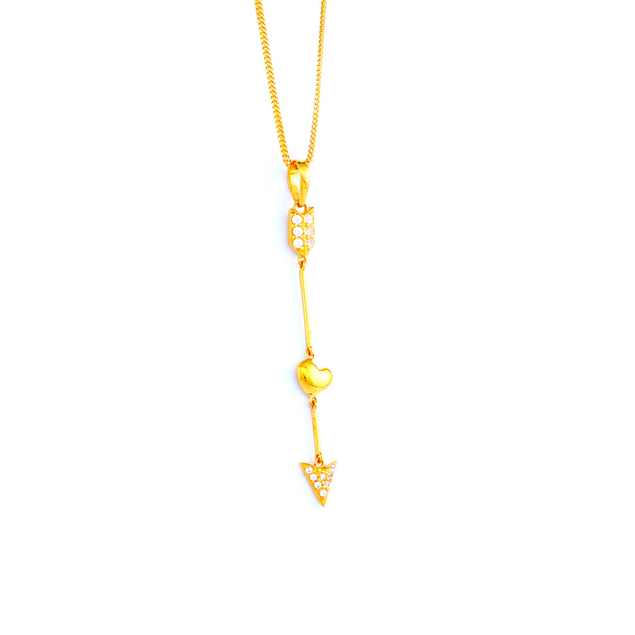 22KT YELLOW GOLD STONE STUDDED PENDANT (PE0001805)